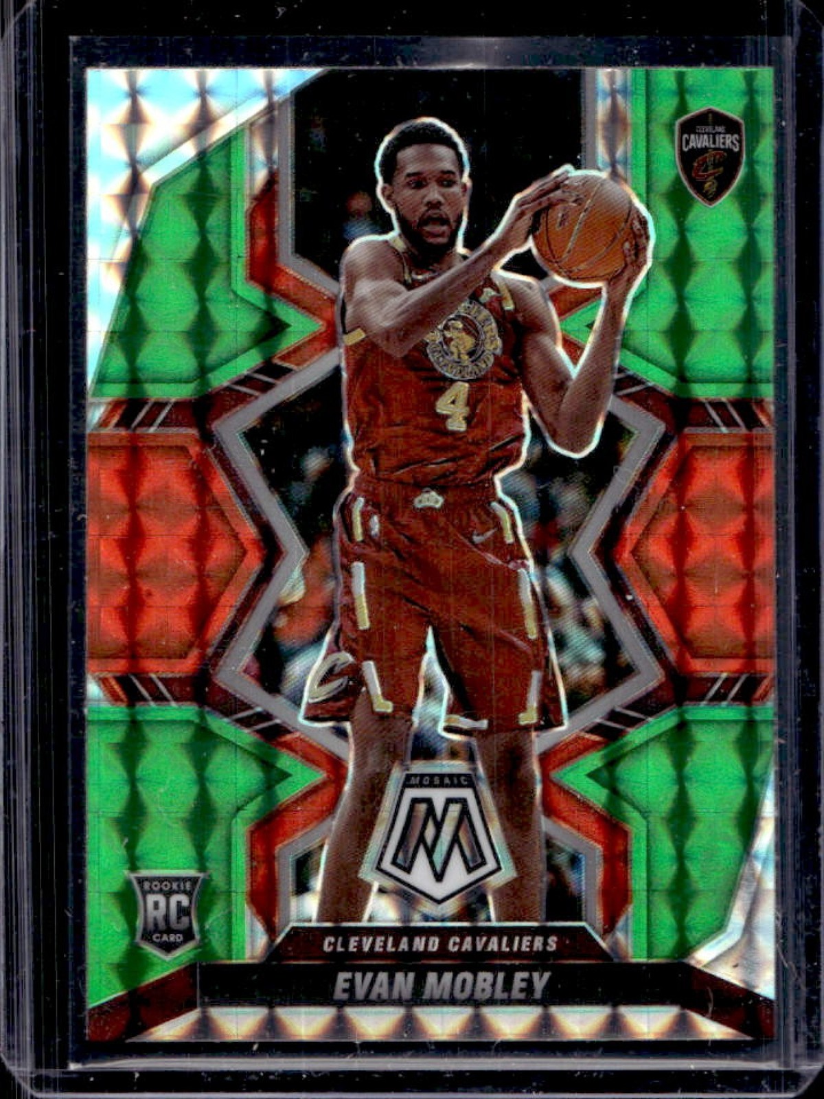 2021-22 Mosaic Evan Mobley RC Choice Red & Green #201 Cavaliers