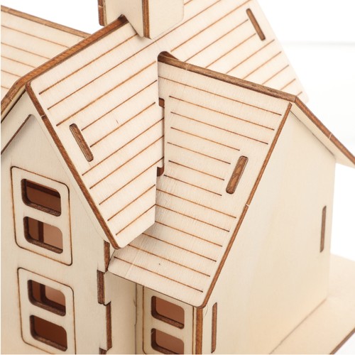 Wooden Model Cottage Father Diy Dollhouse Kit Houses Miniature Puzzle - Picture 9 of 12
