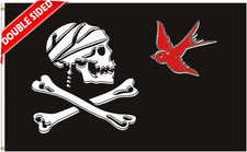 Double Sided Pirate Jack Sparrow Jolly Roger Crossbones Skull Flag 12X18Inch, 22