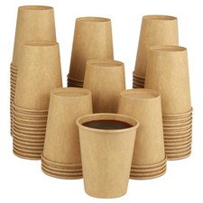 Paper Cups 100 Pack 8 Oz Kraft Paper Cups Paper Coffee Cups 8 Oz Hot Cups