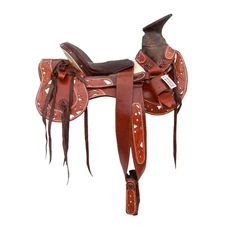 16" Charro Cincelada Horse Saddle Montura Zurron Fuste