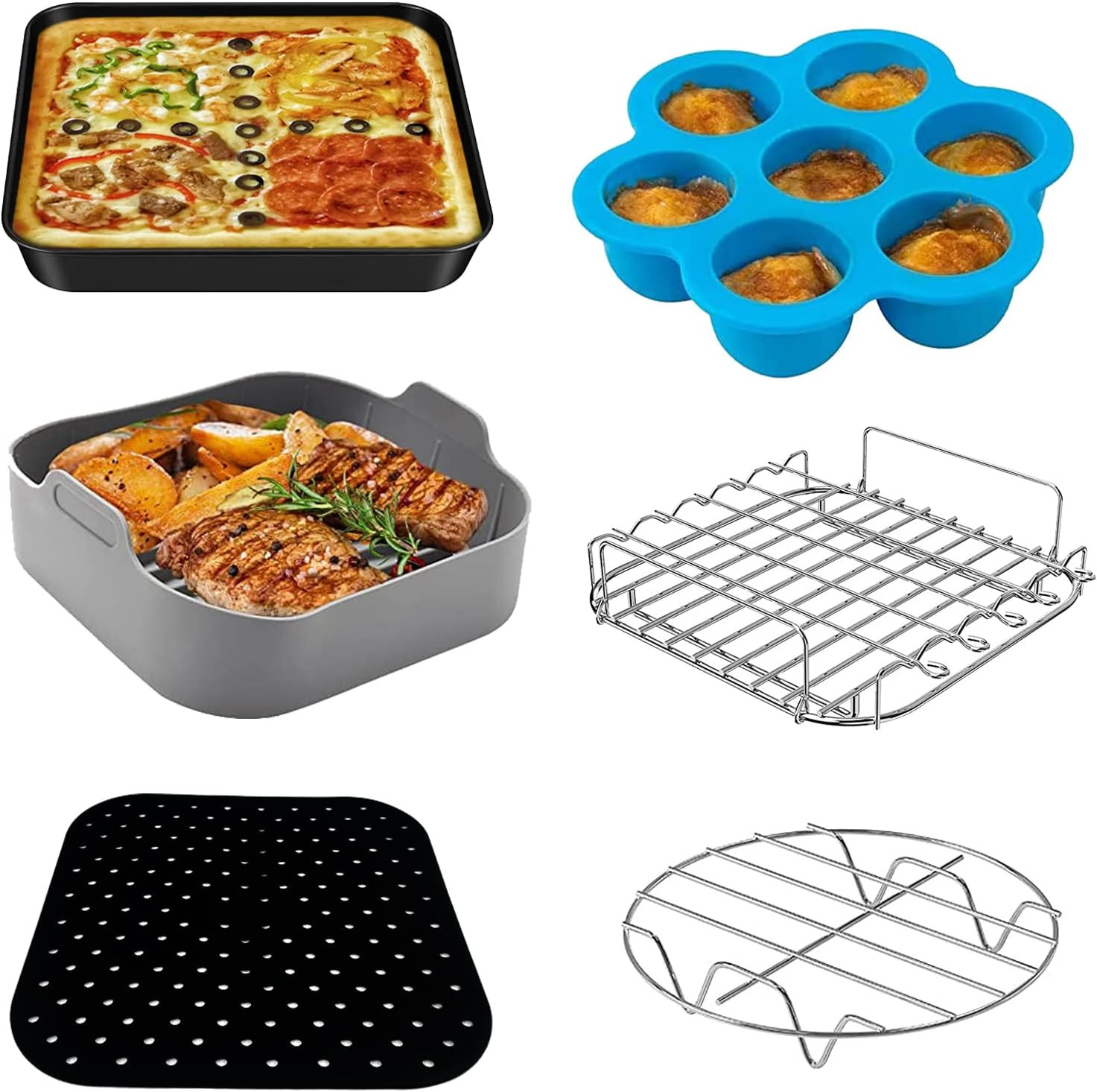 Set Accessori 6 in 1 per Friggitrice ad Aria Quadrata 5.5L COSORI