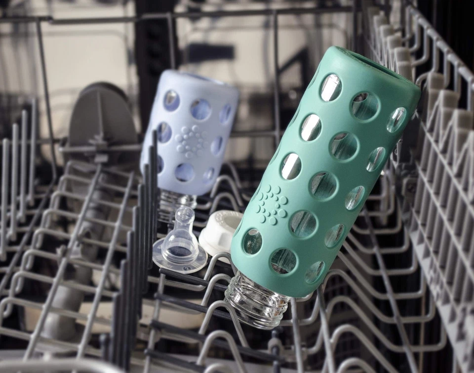 Lifefactory Juego de 12 Biberones Vidrio y Silicona Menta Lavanda Col rizada Uva Foto 4 de 4