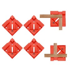 4Pcs 90 Degree Quick Corner Clamp Set 1 Inch Adjustable Spring Clamp, Red