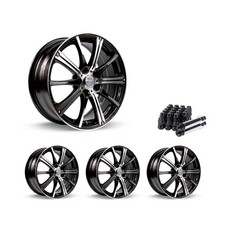 Set Of 4 15 Black Alloy Wheel Rims Kit For 1985-1993 Vw Cabriolet U4fh 4x100