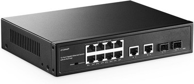 YuLinca 12 Port Gigabit PoE Switch, 8 GE PoE+, 2 GE Uplink, 2 Gigabit SFP Slot,