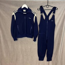 Vintage 60s Adidas Tracksuit Set Navy Blue Trefoil Jacket  Pants Rarit t