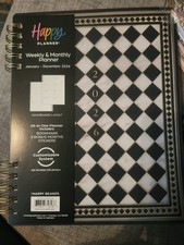 Happy Planner 2026 Weekly Monthly Planner With Stickers, Checkered Pattern