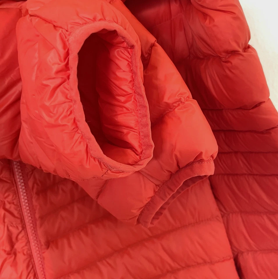 Lands End Womens Wanderweight Packable Down Hooded Jacket Coat Size XLP Orange - Image 4 of 4