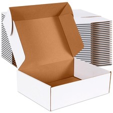 12x9x4 inch Shipping Boxes Set of 20, White Corrugated Cardboard Box Literatu...