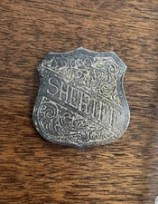 Sheriff Old West Silver Reproduction Sheriff Badge Shield 