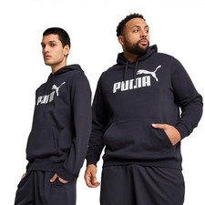 PUMA Men's Essentials Logo Fleece Hoodie (Available in Big & Tall), New Navy