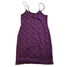 Victoria Secret Lace Slip Dress Size M Plum Purple Lined Nightie Party Holidays