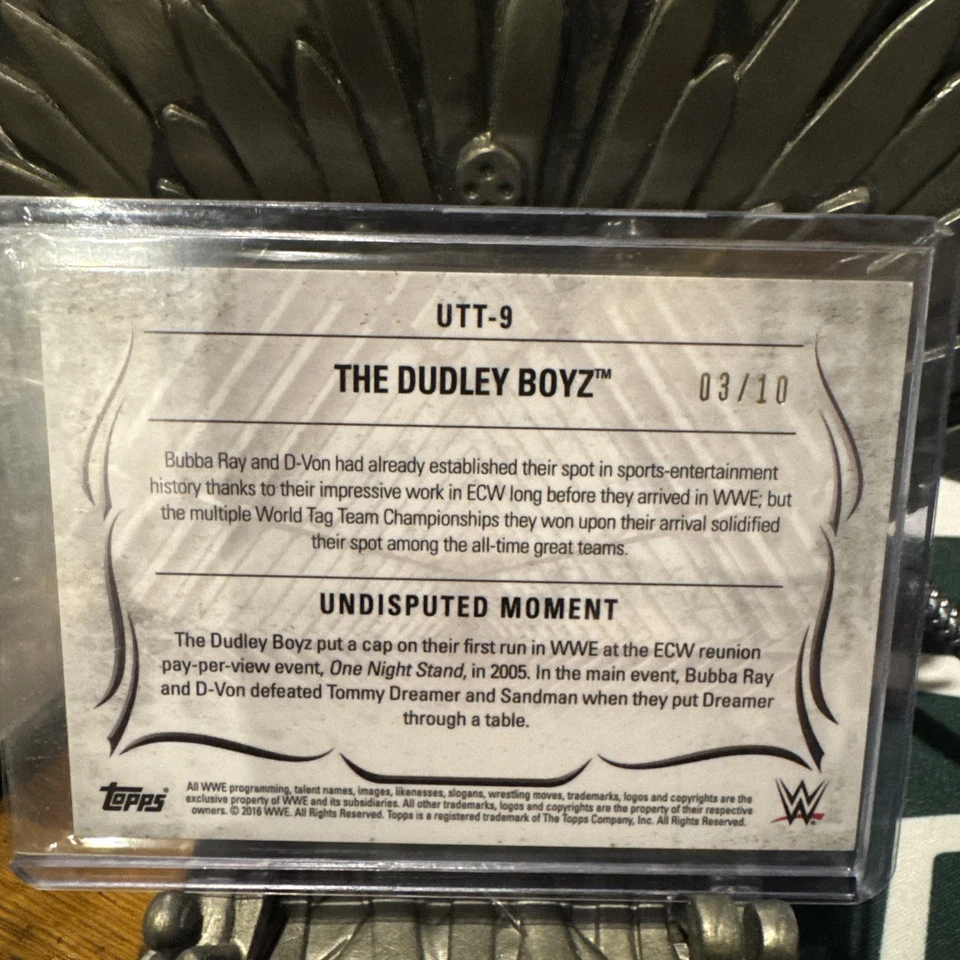 The Dudley Boyz 2016 Topps WWE Undisputed Tag Teams Gold /10 #UTT-9 - Image 2 of 2