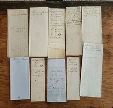 10 1830 - 1850's Antique Huntington VT  State Historical Papers Ephemera