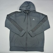 ADIDAS Zip Up Hoodie Sweatshirt Sweater Men's Size Large Gray 2017
