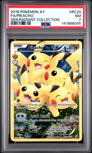 New Listing2016 Pokemon XY Generations Radiant Collection Full Art/Pikachu RC29 PSA 7 3