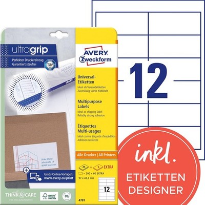 AVERY Zweckform Universal-Etiketten 97 x 42,3 mm weiß 360 Etiketten