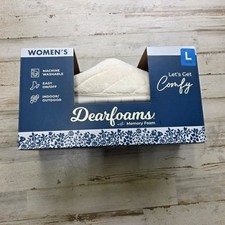 Dearfoams Women's Large 9-10 Memory Foam Indoor/Outdoor Slippers - Cream