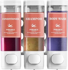 Shampoo and Conditioner Dispenser Wall Mounted Shower Soap Dispenser No Drill