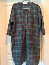 Vermont Country Store Womens Nightshirt XL Nightwatch Plaid Flannel Sleep Shirt