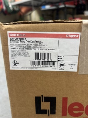 Legrand Wiremold 8ATC2PCRBK Poke Thru Black 8'' Ada Surface Prewired