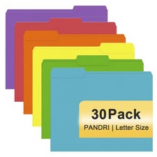 Colored File Folders 1/3 Cut Tabs for Office Organization mixed 30Pk