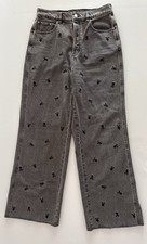 Pacsun Jeans X Playboy - Donna Taglia 29 - Grigio con Motivo Coniglietto Playboy Nero