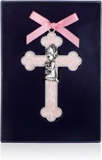 Pink Enamel Baby Wall Cross Christening Gifts Praying Girl Christening,Pink-01