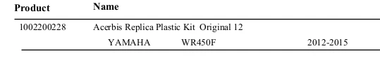 Acerbis Replica Plastic Kit 2314133593 Original 12 for Yamaha WR450F 2012-2015 Foto 2 de 2