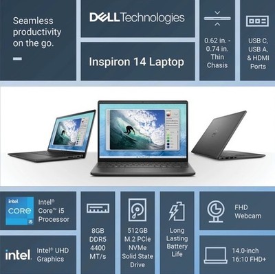 NEW Dell Inspiron 14 Laptop 5440 14-inch FHD+ Intel Core i5-1334U