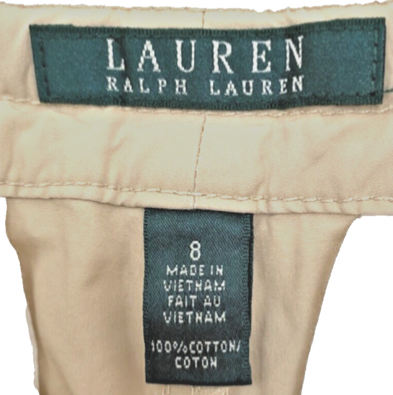 Lauren Ralph Lauren Women's Size 8 Beige /Tan Drawstring Waist Cropped Pants NWT thumbnail 8