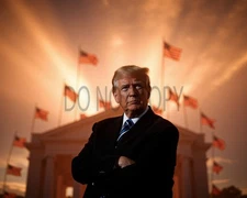 Donald  Trump American Flag AI Generated Photo MAGA President, USA 8X10 Print