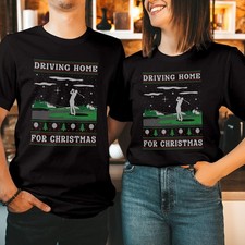 Driving Home for Christmas Golf Shirt Ugly Xmas Golfer Gift Holiday Tops T-5231