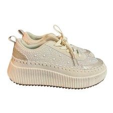 Zapatillas Nicole Miller New York Pearl Plataforma Tachonadas Blanco 6.5