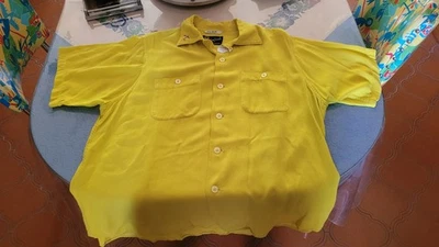 TRES RARE 50's CHEMISE BOWLING KING LOUIE TISSU GABARDINE TAILLE L MADE IN USA - Photo 1/4