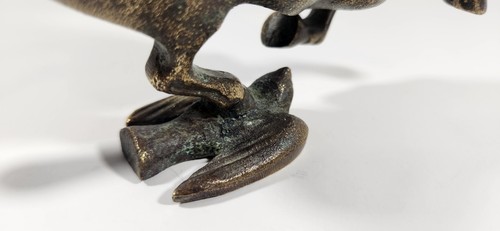 FIGURINA STATUA VINTAGE OTTONE CAVALLO VOLANTE DEL GANSU GALOPPO - Foto 9 di 13