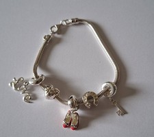 TRUTH Silver Charm Bracelet with 5 Silver PK 925 Charms VGC (2012)