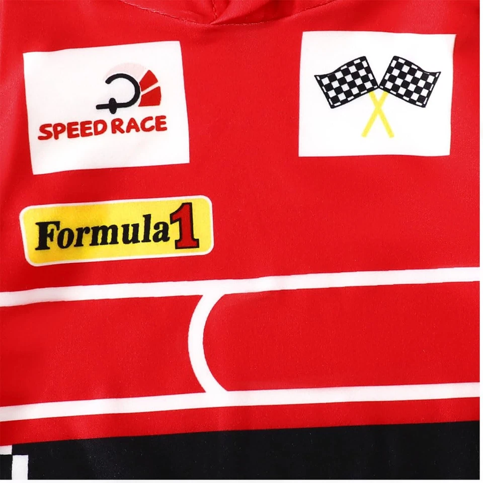Baby Boy Halloween Outfit Toddler Clothes Birthday Race Car Driver Hooded Rom... - Image 4 of 4
