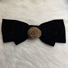 Hair Bow Barrette Black Velvet Rose Flower Hair Accessories jumbo Size New