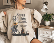Vintage Halloween Scary Sweatshirt Sleepy Hollow Sweatshirt Headless Horseman