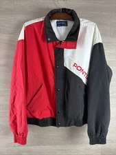 Pontiac Racing Jacket Mens XL Red White Colorblock Swingster Nylon 90s Vintage