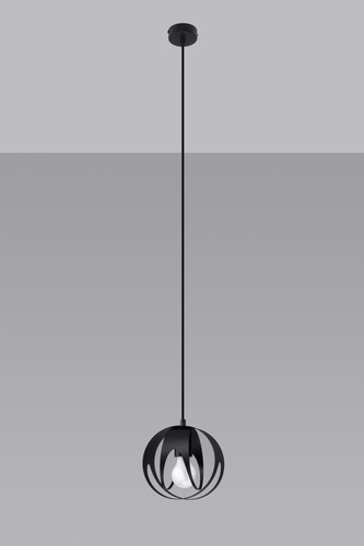 Colgante Bola Negro Ø 16CM Redondo Metal E27 Pendelleuchte Mesa de Comedor - Imagen 2 de 4