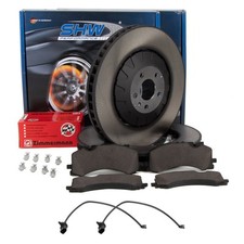 SHW Bremsscheiben + ZIMMERMANN Beläge Sensor für AUDI Q7 4M VW TOUAREG CR vorne