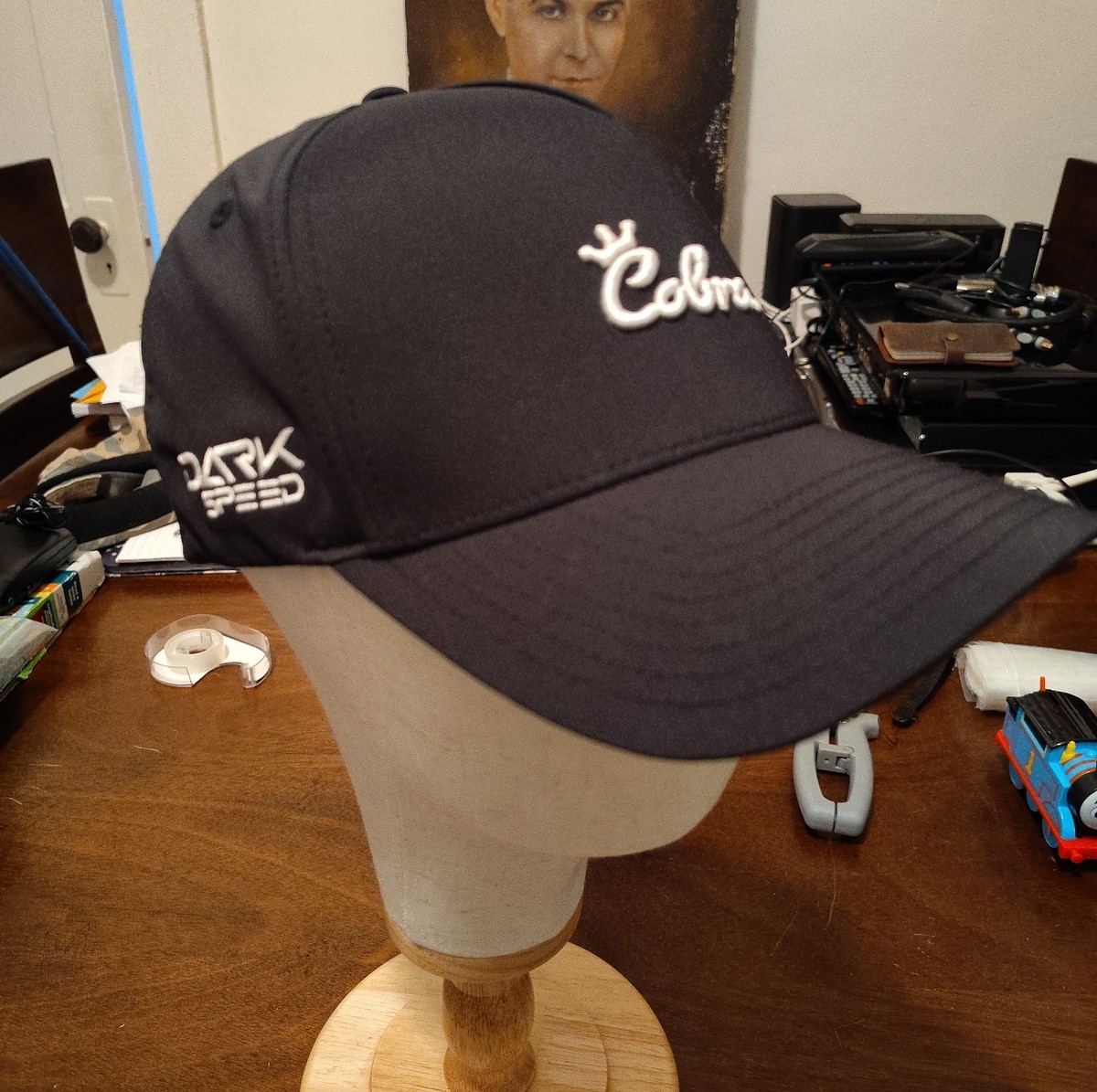 Cobra Dark Speed Golf Hat Black Adjustable Snap Flexfit 110 Baseball Cap NWT View 2