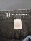 No Boundaries High Rise Denim Shorts Size 9 Cut Off Button Fly Black Frayed — photo 2