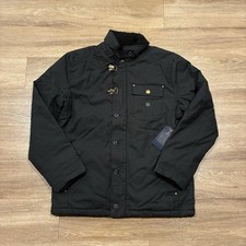 Roark Mens Jacket Black Size L Large Faux Fur Sherpa Lined Axeman Coat