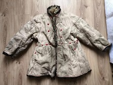 RARE Vintage Hutsul Hand made Ukrainian traditional leather fur jacket kozhuh 