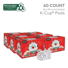 6 Boxes Peppermint Bark Light Roast 6 Boxes Of 10 Count K-Cup Coffee Pods