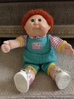 VTG 1989 Cabbage Patch Doll Kids Red Hair green Eyes ponytail Tongue Out Hasbro